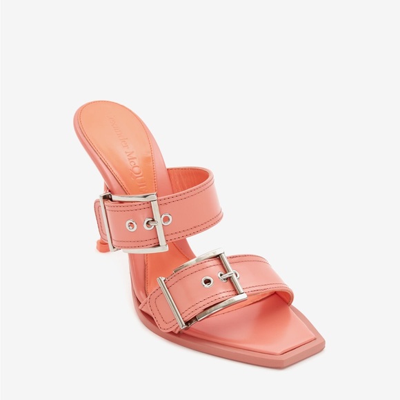 SALE✨ALEXANDER MCQUEEN double bucket pink mule in apricot 🌷 - Picture 3 of 15